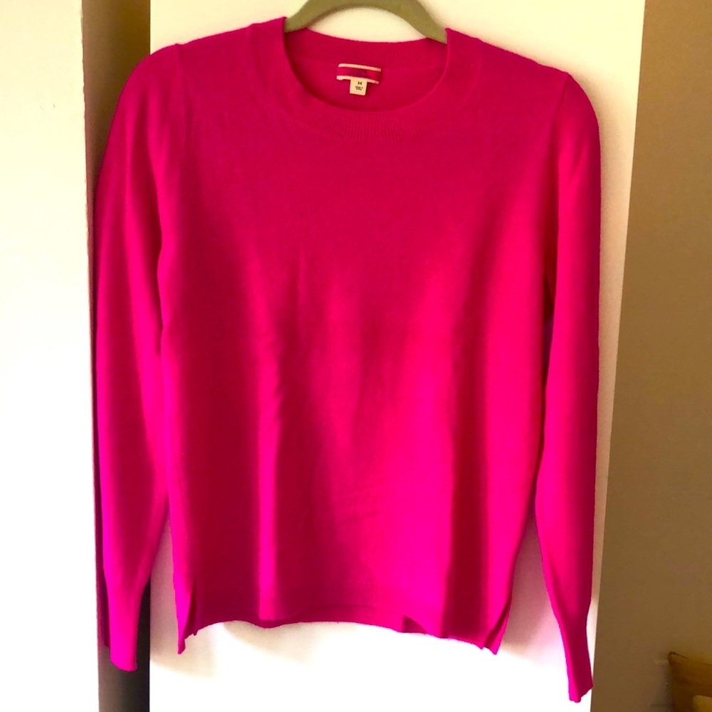 Hot Pink J. Crew Cashmere Long Sleeve Sweater